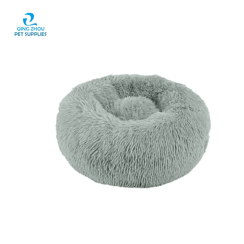 Custom Superior Quality Multifunctional  Waterproof  Warm Round Pet puppy Animal plush Donut  purple dog bed funny dog bed