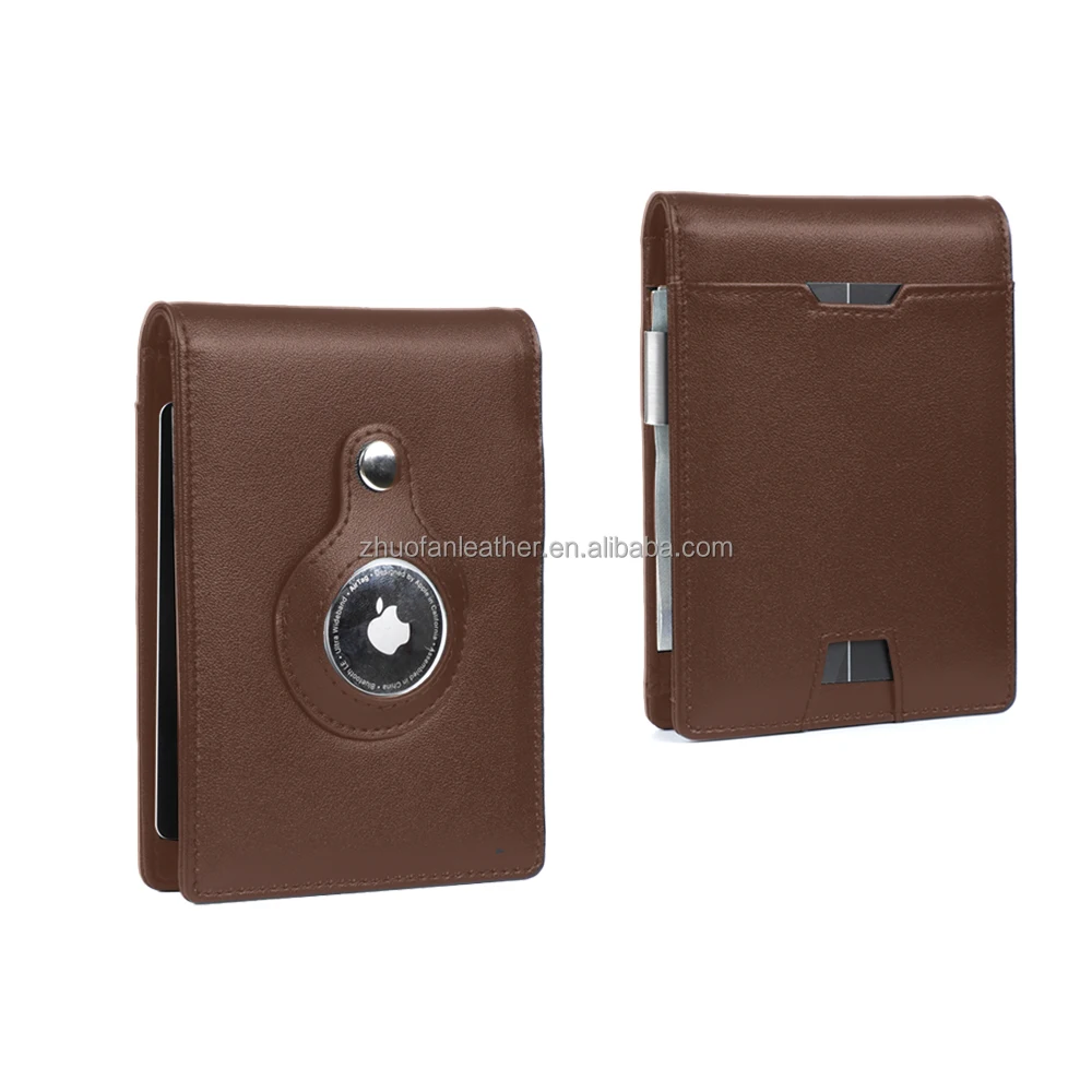 Тонкий Карманный Кошелек из искусственной кожи с RFID-блокировкой, мужской минималистичный держатель для карт, кошелек, держатель для Airtag