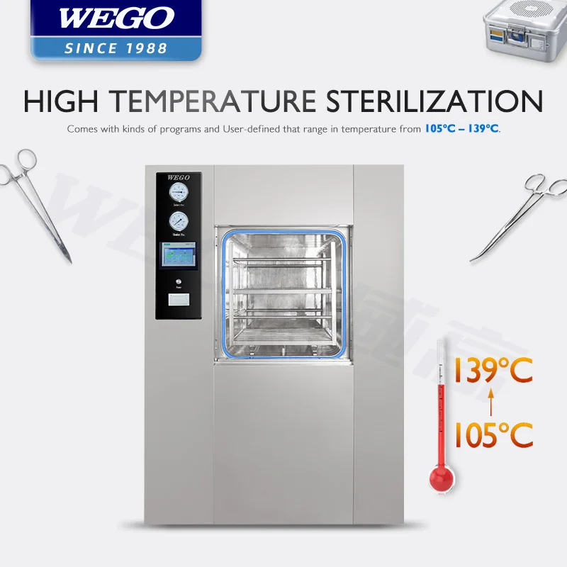 Pressure Steam Sterilizer Double Doors Large Steam Autoclave 300 Litres