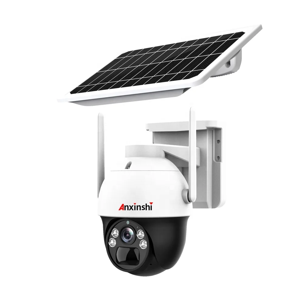 Anxinshi IP66 Eseecloud 4MP CCTV Беспроводная солнечная панель живая камера 4G Батарея охранная сеть PTZ камера
