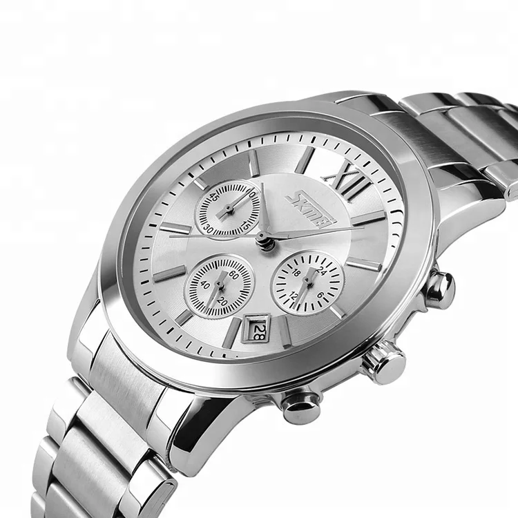 skmei 9097 original fashion waterproof stainless steel  relogio quartz brand watches men luxury