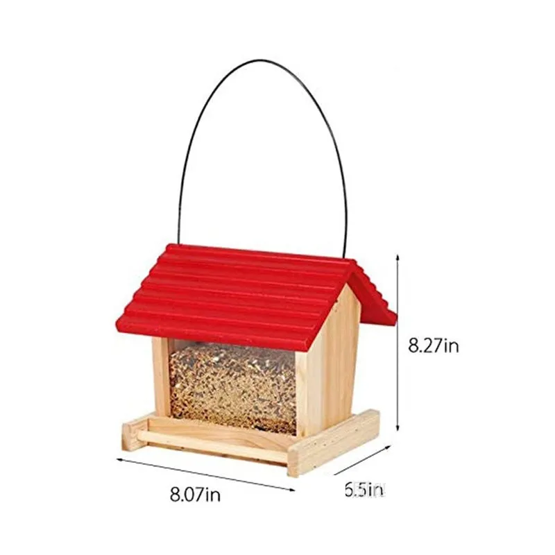 Creative wooden birdhouse bark bird cage nest outdoor tree hanging hummingbird feeder breeding living house bed aviary