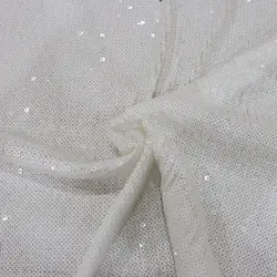 High Quality Fashion White Square Shiny 4MM Sequins For Dress White Sequins Mesh Fabric