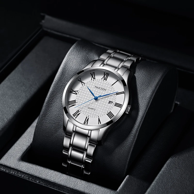 classic roman numeral valentine watches cheap made in china wristwatch all stainless steel couple wrist watch