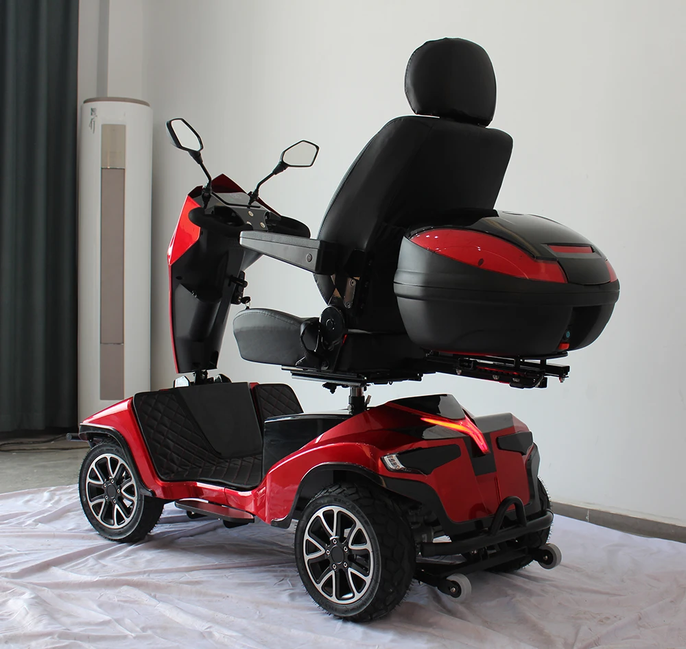 Travel 4 Wheels Elderly Electric Scooter Disabled PG Controller 24V1400W Folding Mobility Scooter