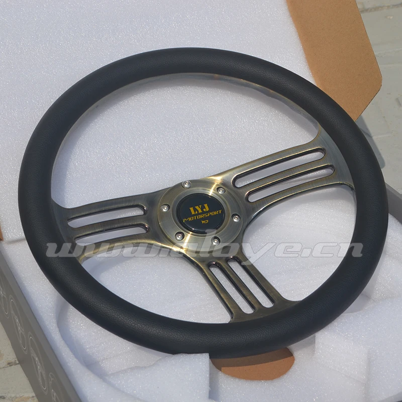 New Arrival 350mm Copper Color Stronger Racing Car Steering Wheel