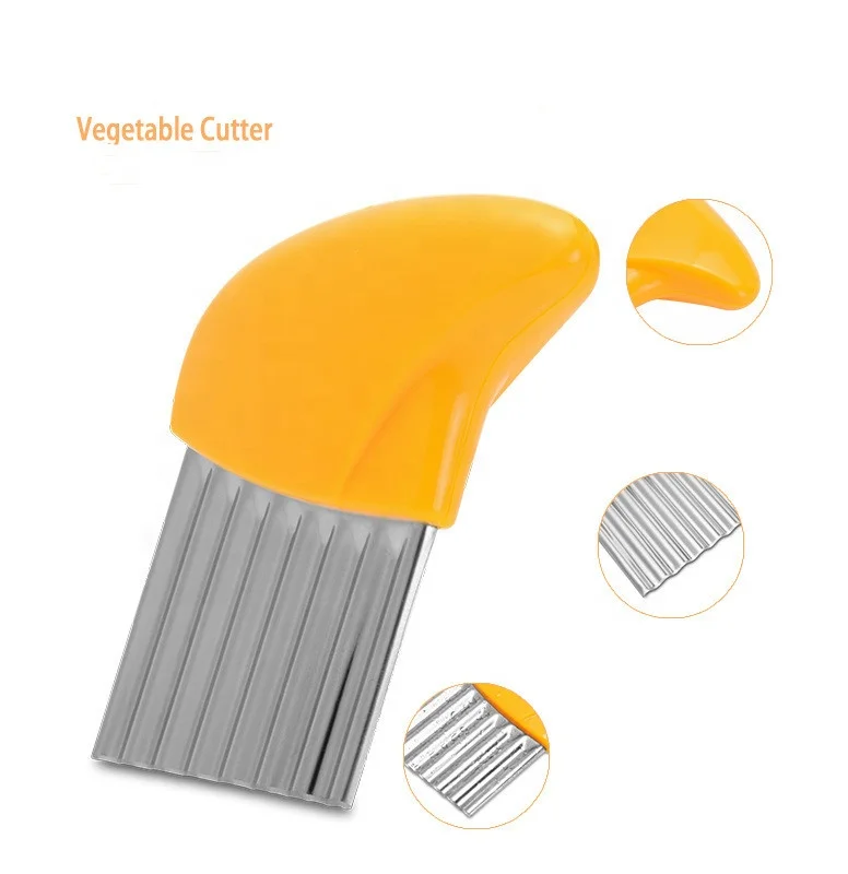 Multifunctional Cut Wavy Potato Chips French Fries  Potato Potato Slicing Knife Vegetable Cutter With Plastic Handle