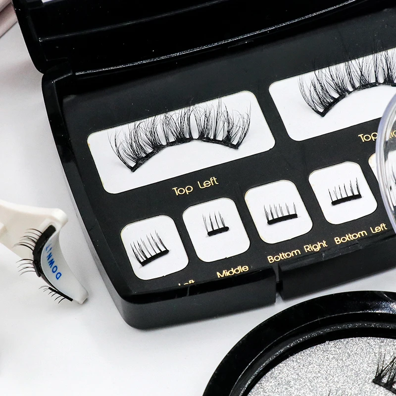 Wholesale Customized Logo Black Acrylic Lashes Box Quantum Magnetic Lashes New Thin Eyelashes No Glue No Eyeliner