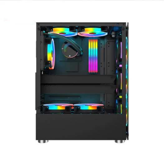 Hot-selling computer panoramic side through 8 fans for cooling hardware pc gaming cases & towers