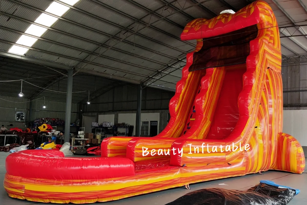 Commercial PVC 25ft tall grade inflatable water slides backyard inflatable water slide with swimming pool for adult