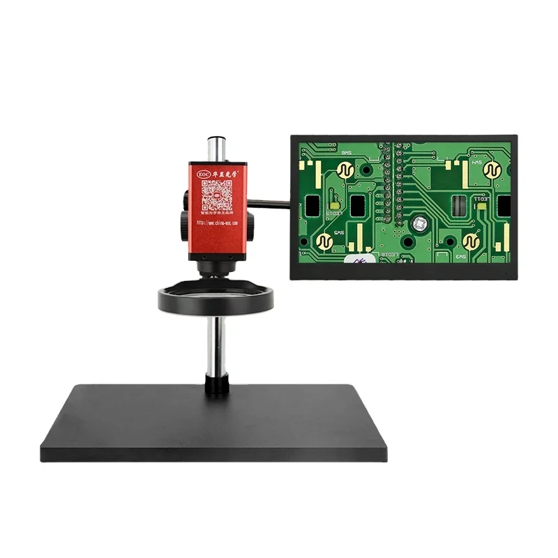 EOC 2MP H-D-M-I Auto-Focus Digital Microscope 13 Inch LCD Screen ROHS Certified Trinocular Drawtube for PCB