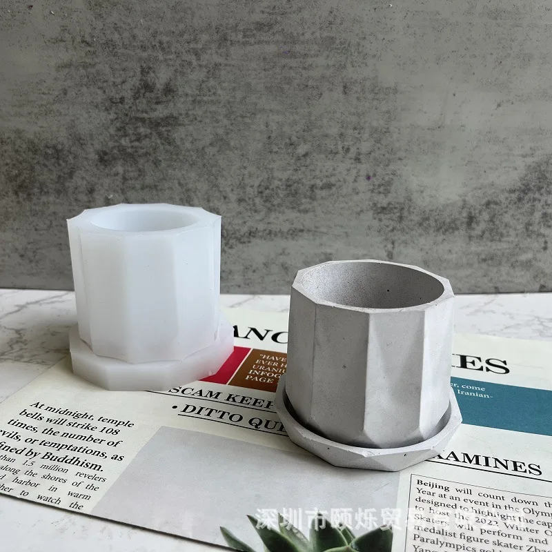 M3084 Concrete Planter Mold Pot Concrete Mold Storage Box Moulds With Base Epoxy Resin for Silicone Mold