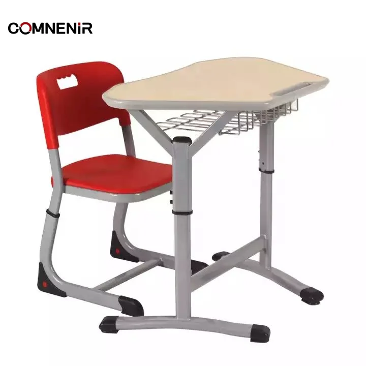 Modern Single Classroom Desk and Chair Set Metal School Desk with Plating for Students for Study Room Use furniture