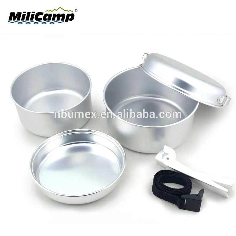 Camping kitchen cooking aluminum outdoor cookware  set with  Universal gripper