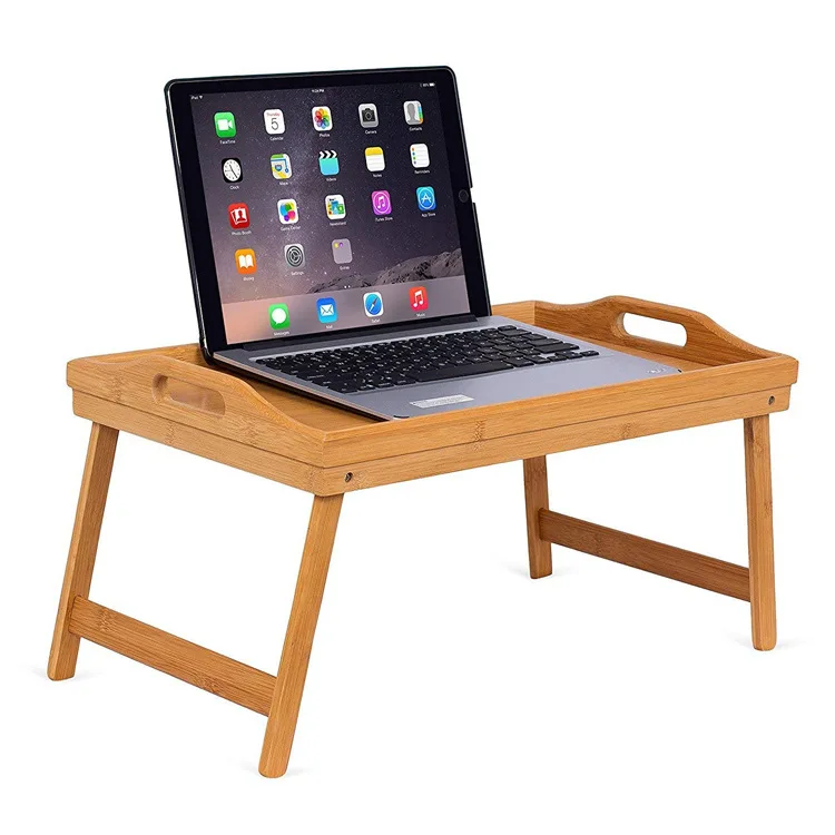 olding Adjustable Writing Computer Laptop Breakfast Tray Desk Bamboo Bed Desk Table