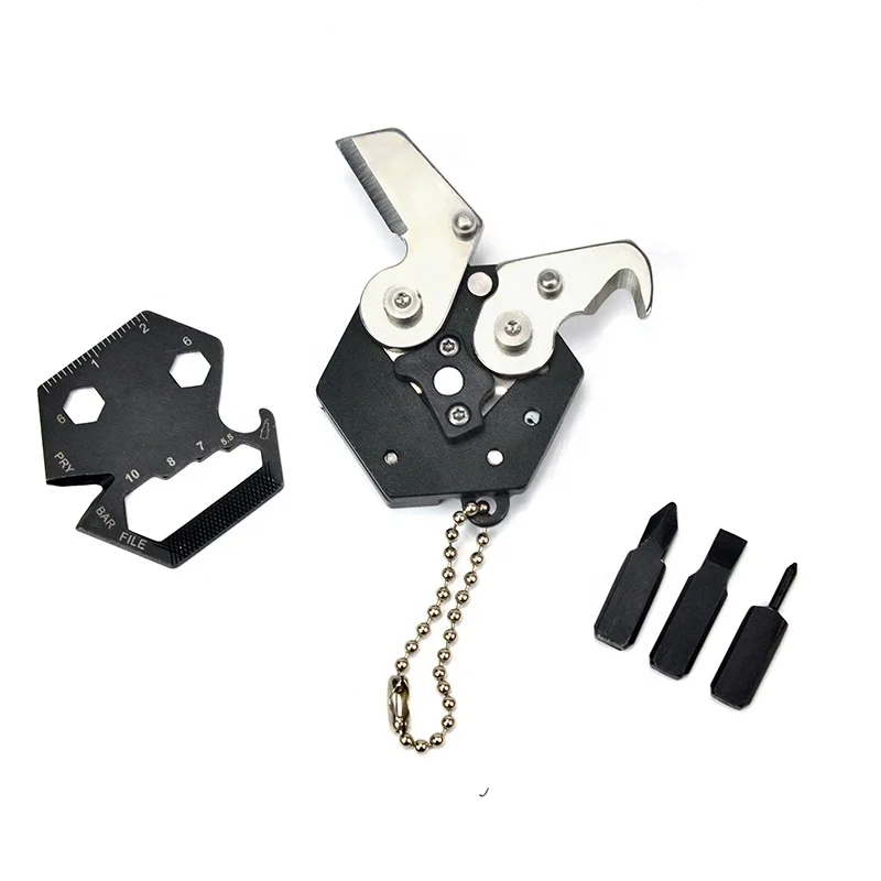 Convenient multifunction stainless steel coin knife Portable EDC outdoor folding knife combined screwdriver portable mini knife