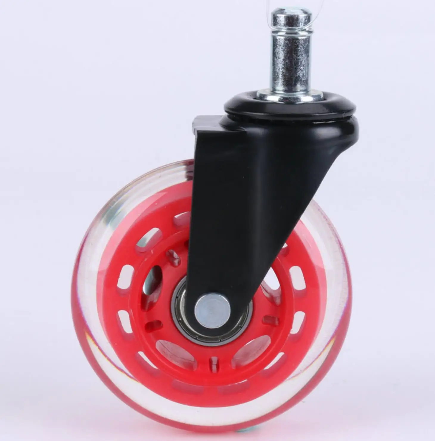 3 Inch Transparent PU Rollerblade Office Chair Caster Wheel with stem