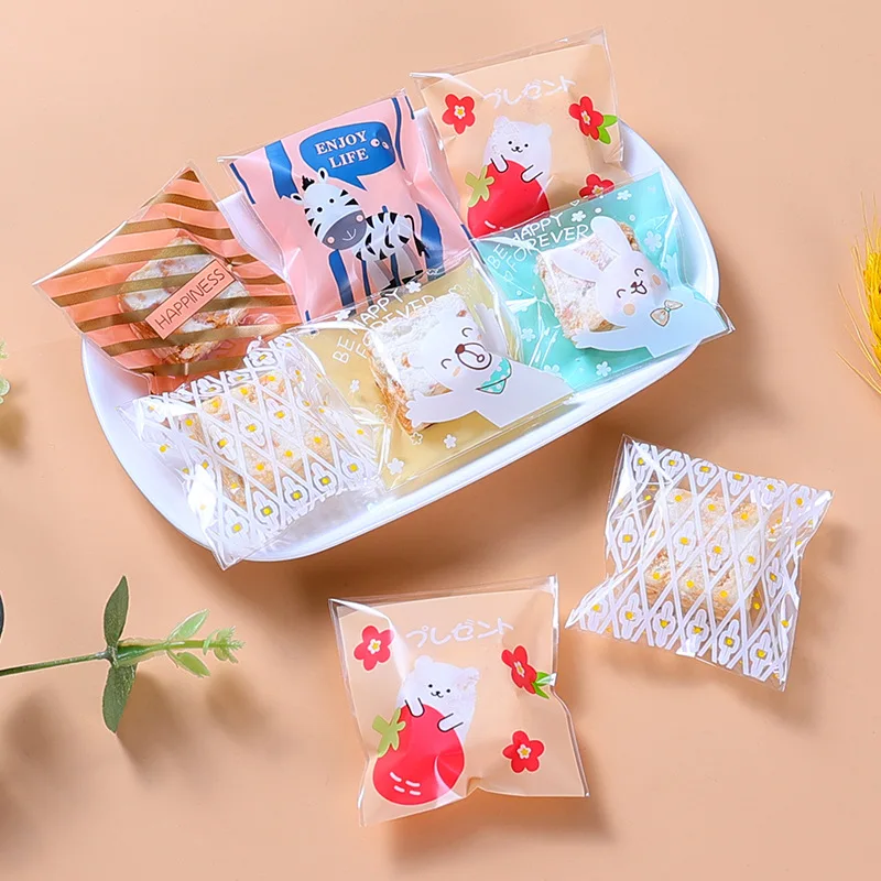 Прозрачные белые снежинки OPP CPP BOPP PP PE закуски печенья конфеты толстые продукты самоклеящиеся упаковочные пластиковые