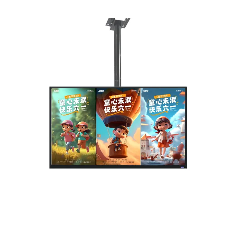 Meeting Room Hanging Double Size Digital Signage 43 49 55 65 inch LCD Digital Signage and Displays