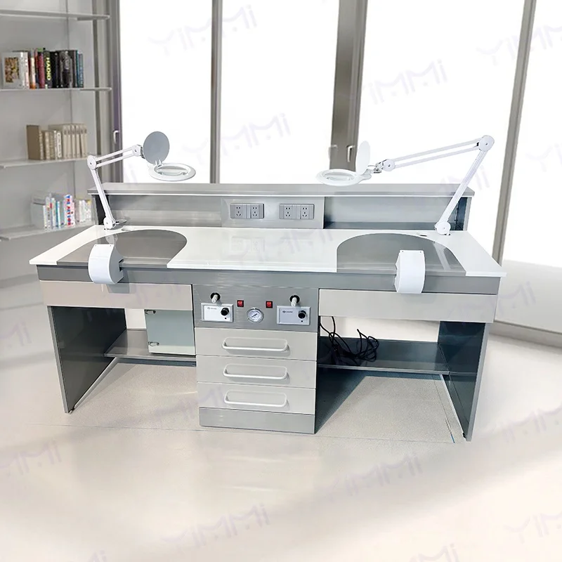 Medical Equipment Stainless Steel Technician Table Dental Lab Station Table Laboratory Double Work Bench