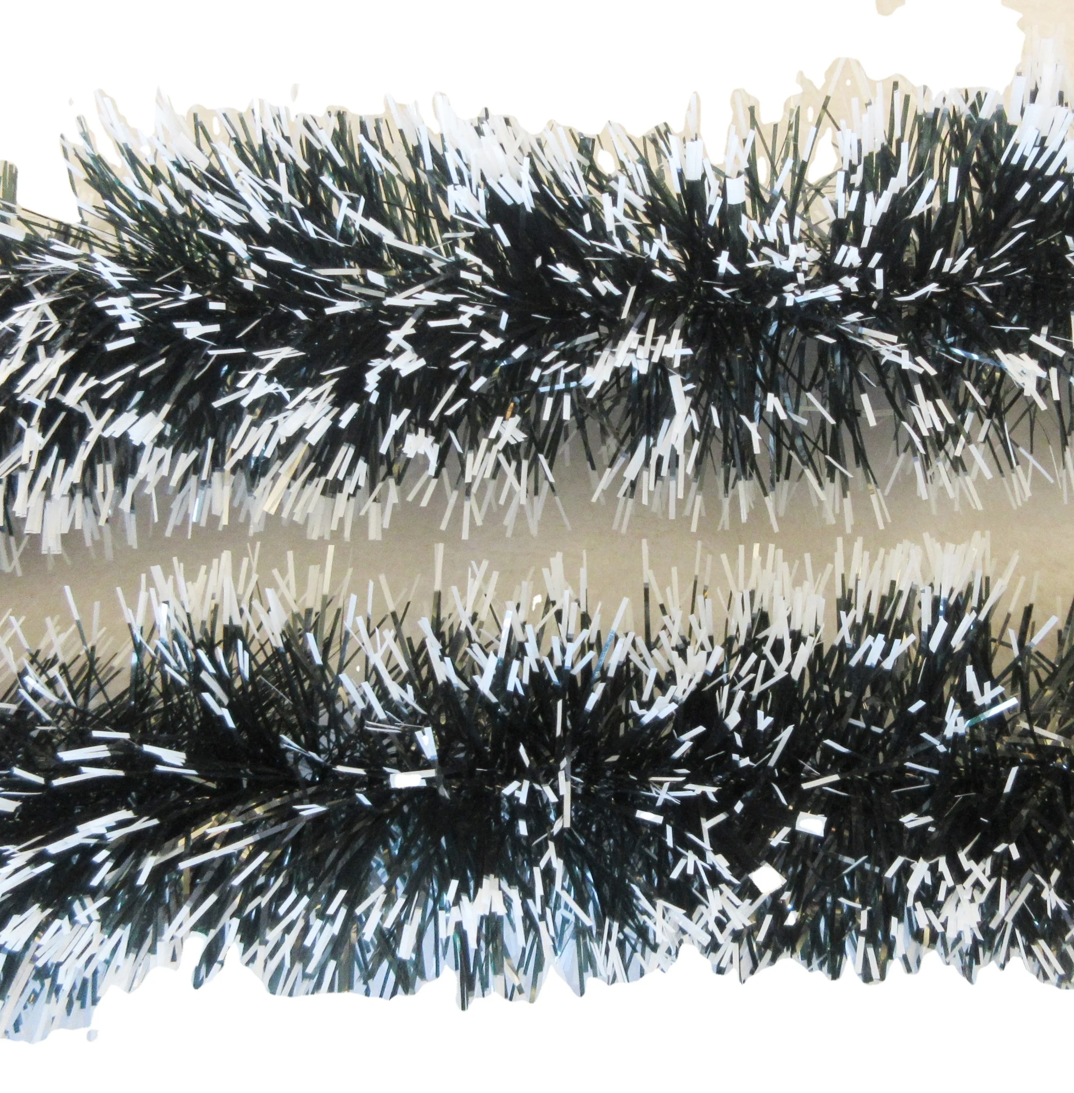 5cm*2meters cheap Green with white edge PET Tinsel Garland for party and festival and Christmas home decoration