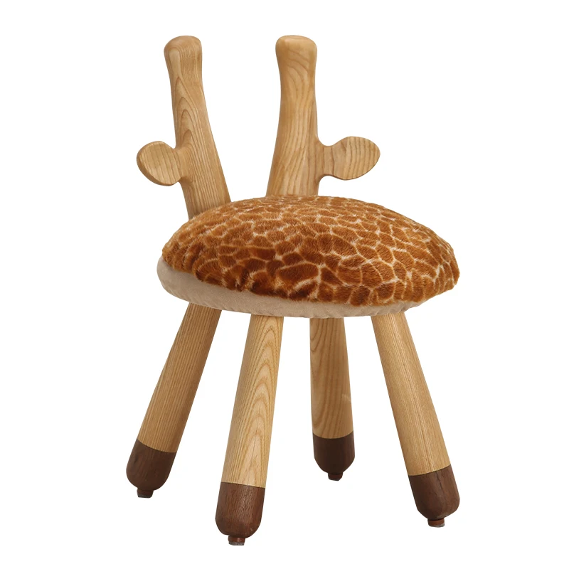 
Wholesale high quality custom children stool cute deer wood kids chairs 