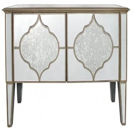 Antique mirror best selling golden line mirrored buffet cabinet side board with multi drawers