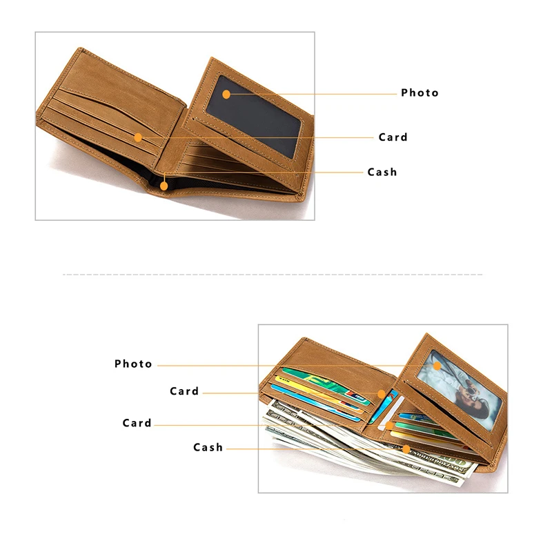 High Quality Front Pocket Wallets RFID Blocking Bifold Credit Card Holder Mens Slim Money Clip Leather Wallet