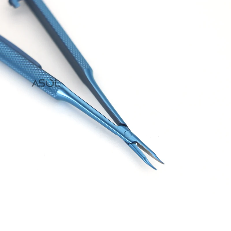 Delicate titanium micro curved with lock needle holder 115mm surgery instrument