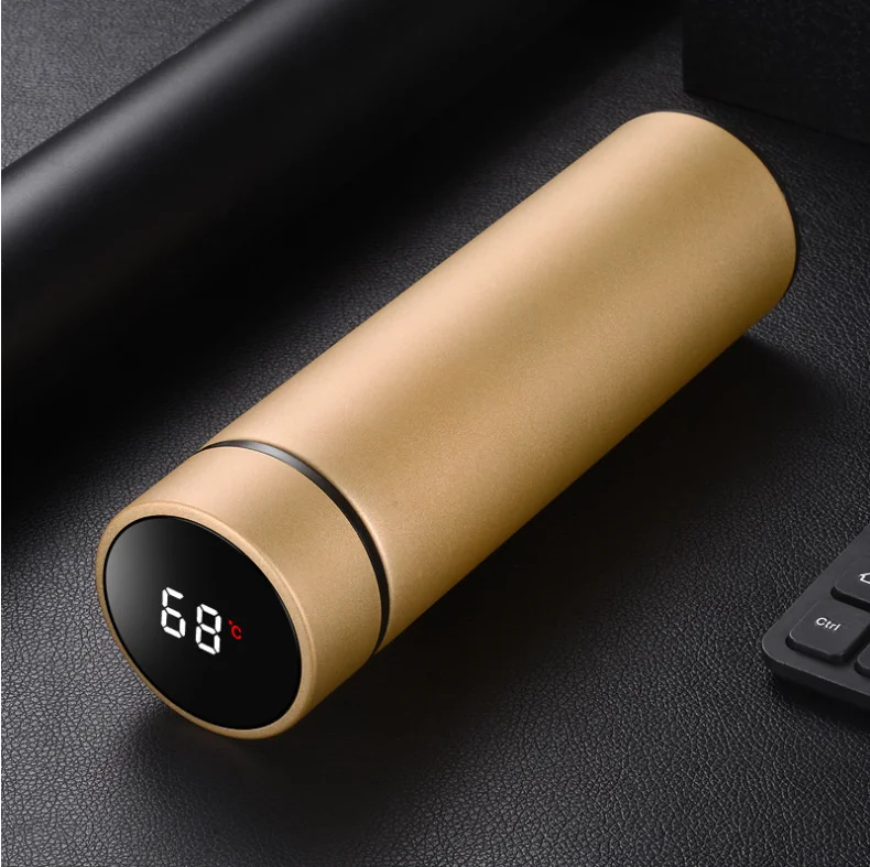 Matte color smart water bottle insulated temperature display vacuum insulated stainless steel water bottle