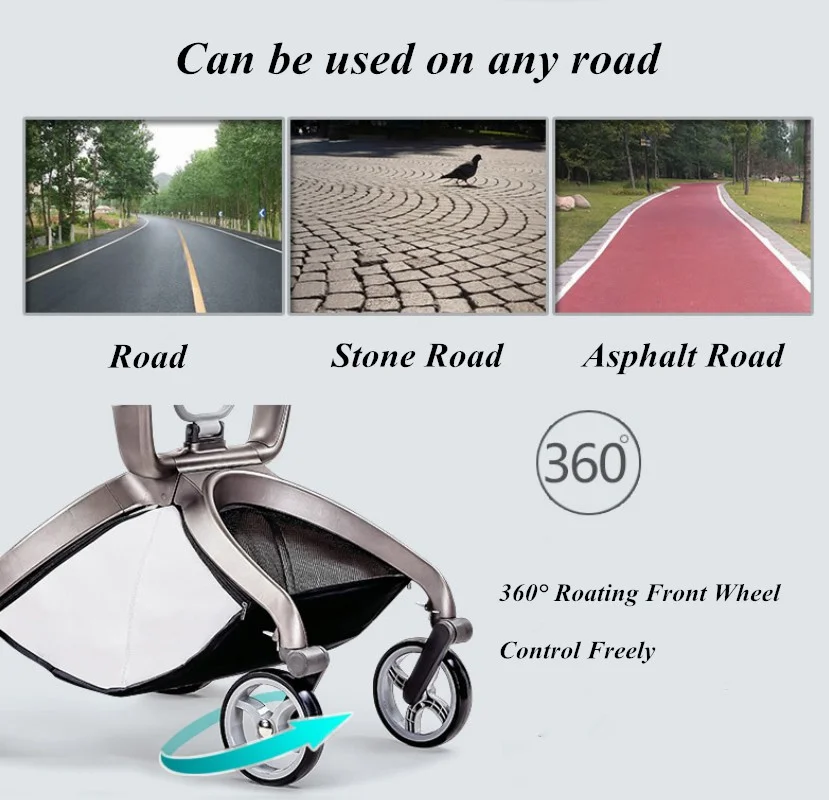 Wholesale Hot mom 3 in 1 Leather Custom OEM Customized Frame Logo Baby Stroller High View Baby Pram Carrier Chinese Supplier