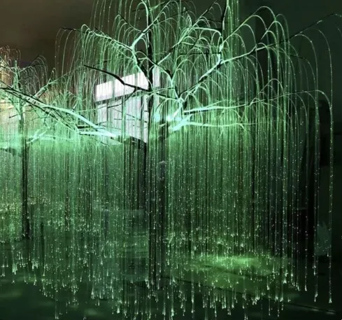 Ex-factory Price Led Light Outdoor Metal Sculpture Fiber Optic lighting Christmas Willow Tree Lights