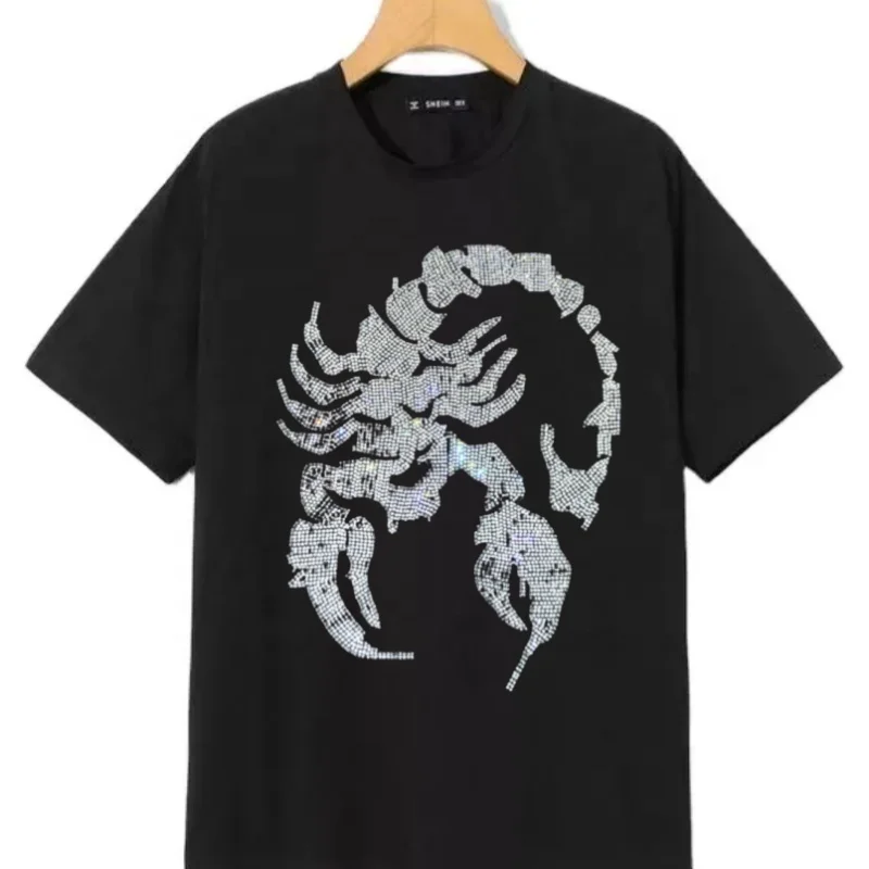 Factory Wholesale Premium Personalized Rhinestone Shirts custom Rhinestone Designs Bling Bling T-Shirt