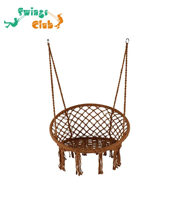 
Outdoor Indoor Garden Patio Cotton Rope Macrame Boho Style Hanging Hammock Swing Chair 