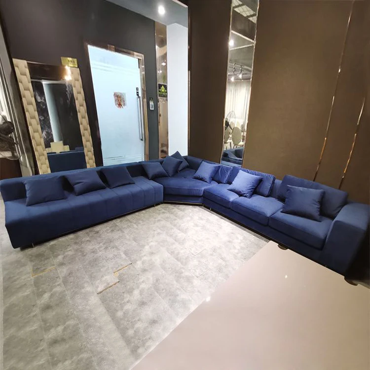 Hotel Living Room Furniture High Quality Luxury Sofa velvet ModularLuxury Style Gold Thread Modern Decorative Sofa