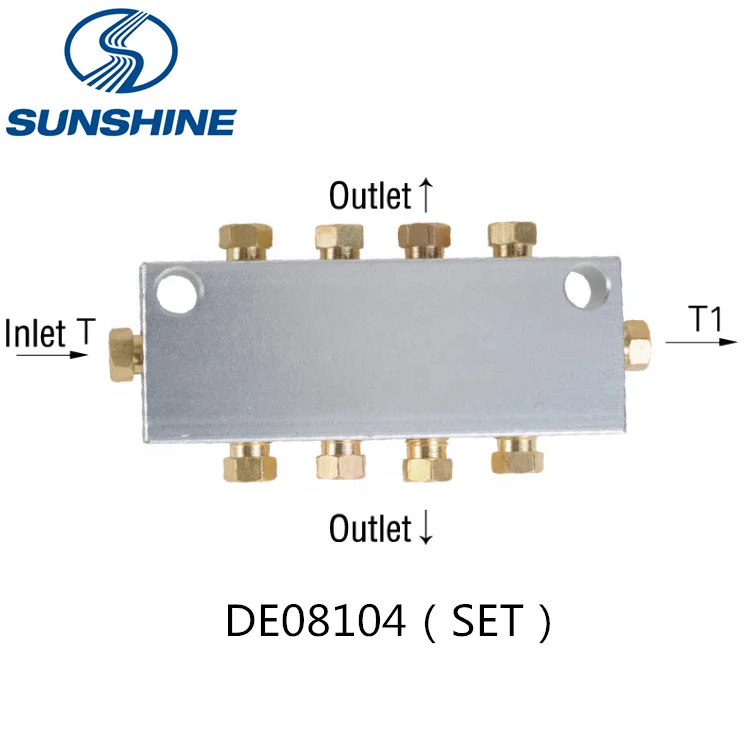 made in China lubrication pump oil distributor DE series resistance distributor SUNSHINE thin oil resistance lubrication system