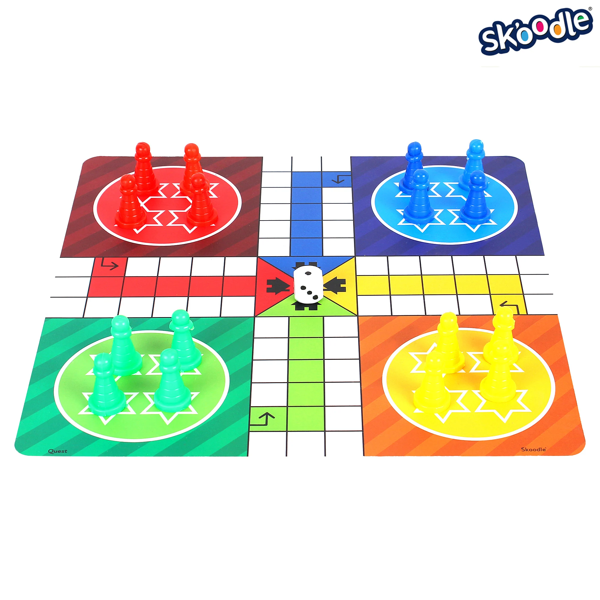 SKOODLE Quest Centurion 5 двухсторонняя Классическая семейная настольная игра коллекция для взрослых и детей шахматы, Лудо, шашки, нарды