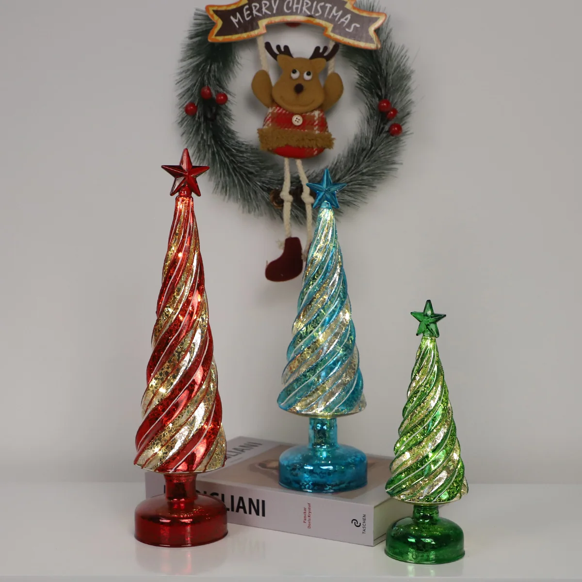 Christmas 2023 Countertop LED Tree Lamp Mini Christmas Trees Decorations Christmas Gift Set