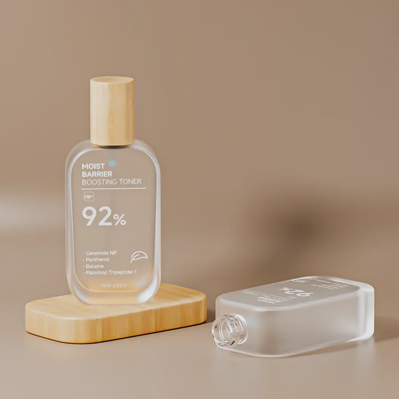 Fuyun Wholesale Unique coloured gradient cosmetic packaging set custom printed face cream jar glass lotion bottle with pump