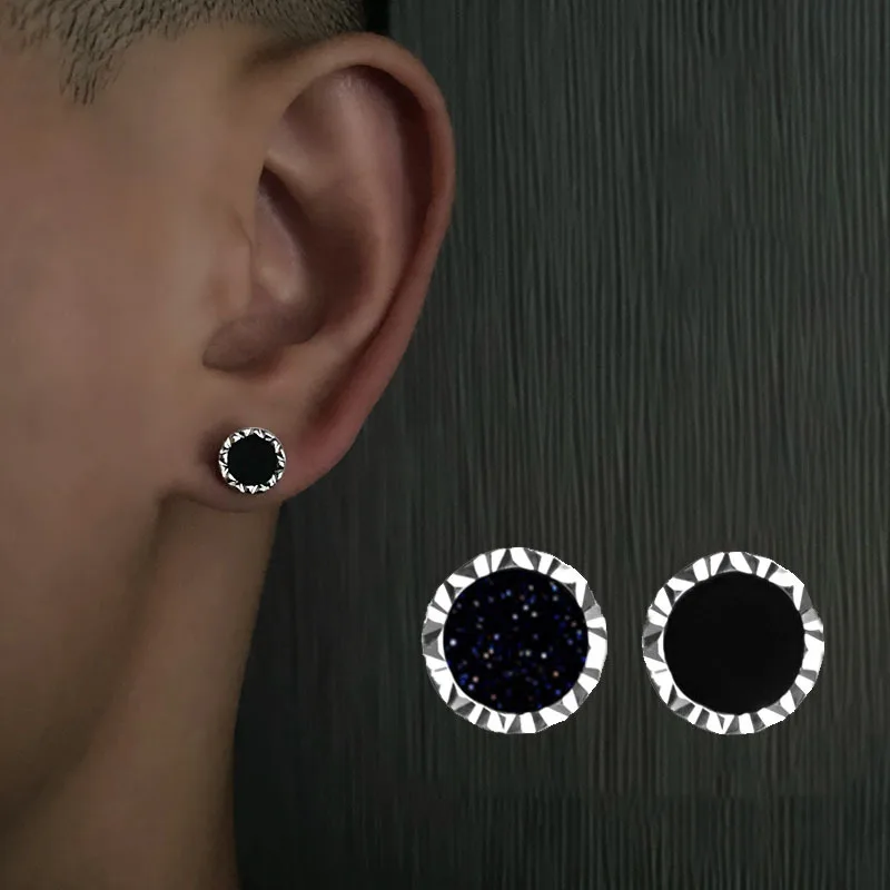 Retro style factory wholesale jewelry brass customize piercing men Hiphop stud fashion earrings 2023
