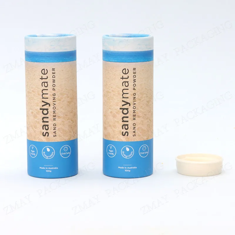 custom design cardboard spice tube container mini paper shaker bottle top with plastic sifter eco friendly packaging