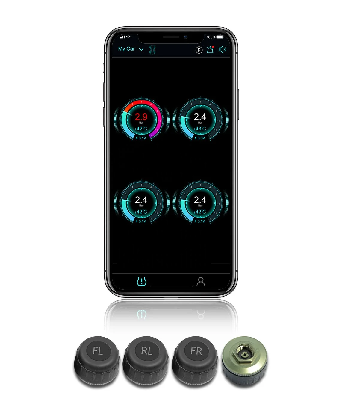 Bluetooth External TPMS Tool Top-rated Wireless Sensors Tyre Tire Pressure Monitoring System TPMS Sensor For Cars