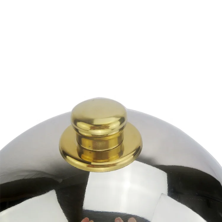 
Restaurant buffet catering luxury banquet food display warmer hotel metal stainless steel beef steak dome dish plate food cover 