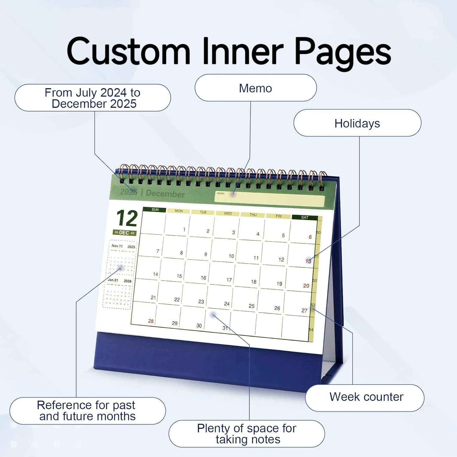 Provide your pdf documents custom make desk calendars with personal photos and logos creative desktop calendar 2025