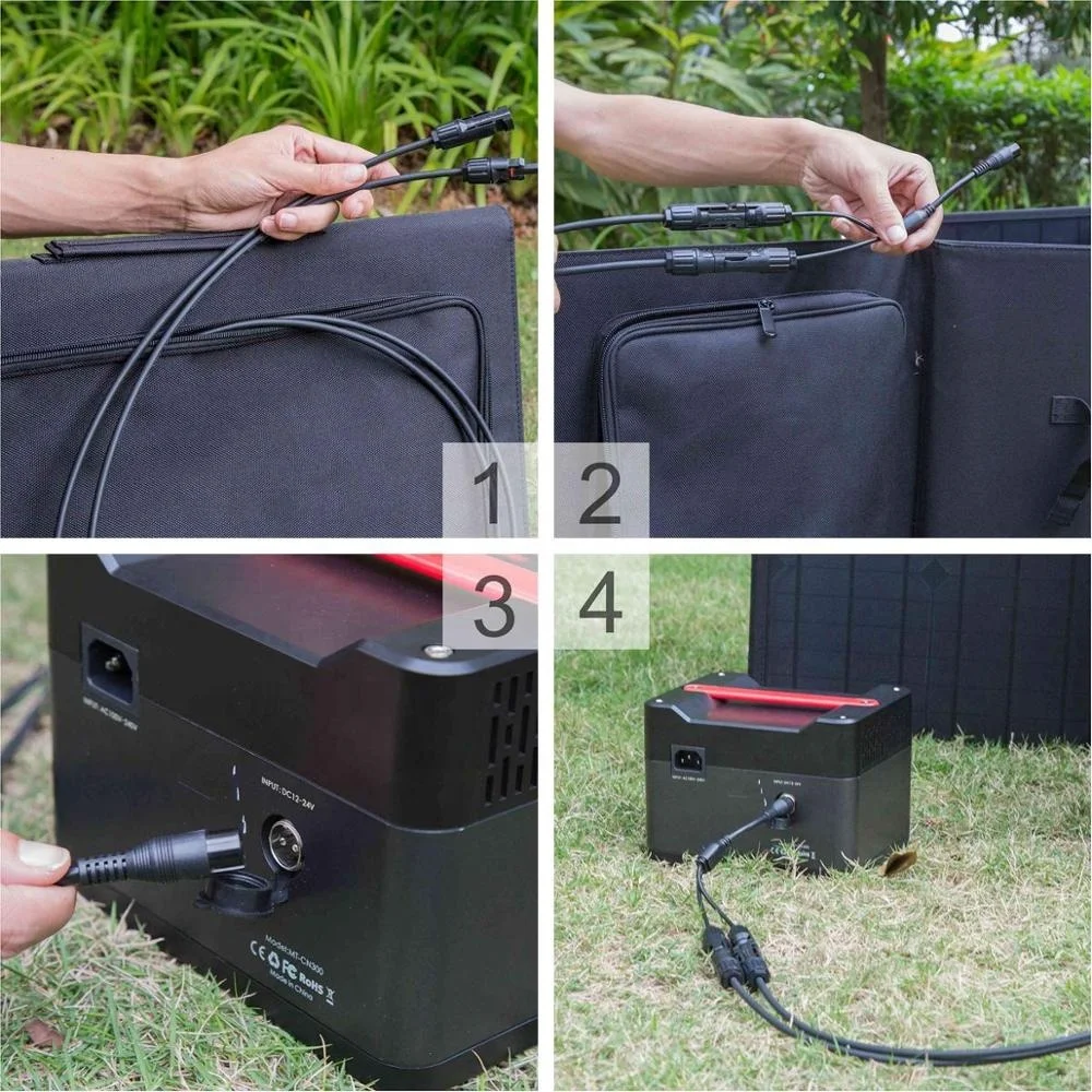 sunpower solar panel foldable charging kit 60w 3 fold each single solar module to charge portable big power generator power bank