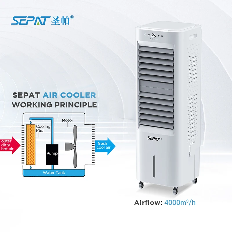 WEIYE factory SEPAT air cooler SF-60E new model 4000cmh 25L cooling cooler air conditioner air cooler fan speed controller