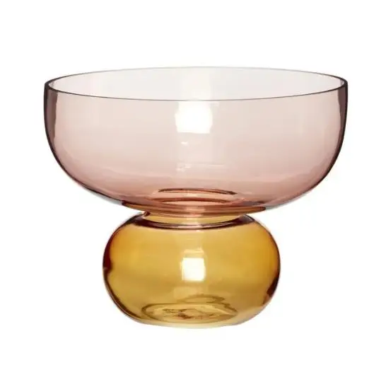 Wholesale Customized Vintage Colored Modern Nordic Table Glass Flower Cup Vase For Home