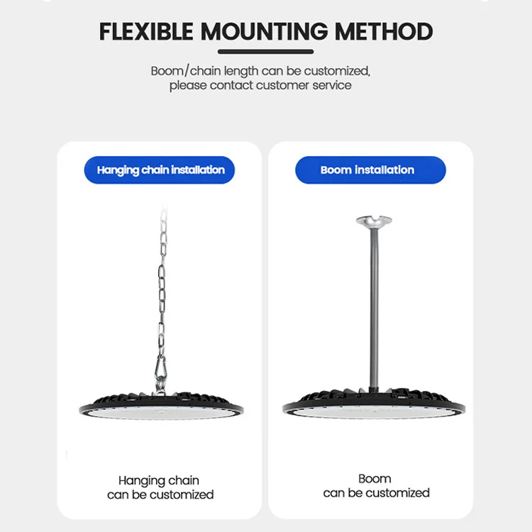 IP65 factory warehouse industrial 100w 150w 200W 300W ufo led DOB high bay light Suitable for Warehouse