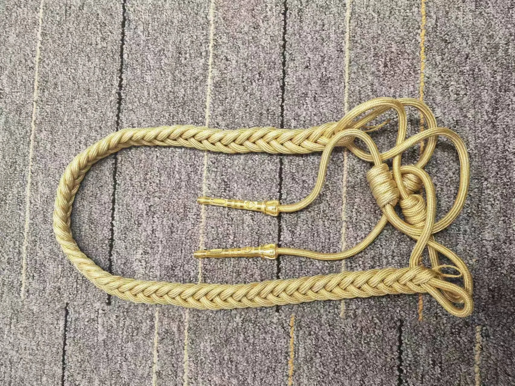 Wholesale price gold wire twisted shoulder cords officer White gold Color webbing Belt