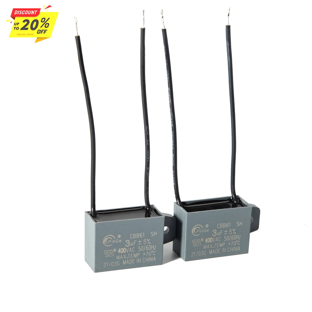 Hot selling CBB61 2 wires cbb61 1.5uf 450v electric fan capacitor